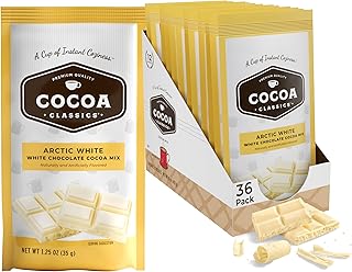 Arctic White Cocoa Mix, Hot Chocolate, Made with Nonfat Milk, Just Add Hot Water, Make Hot or Iced Cocoa, Gluten Free, 1.25oz Packets (Pack of 36)