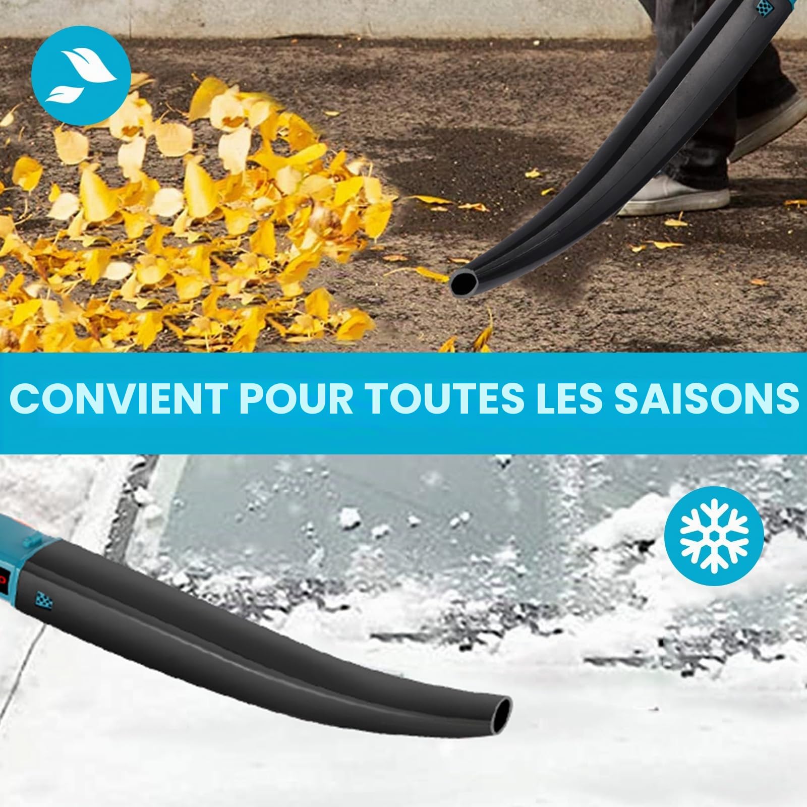 ONEVAN Souffleur de Feuilles sans Fil 350km/h, avec Batterie et Chargeur | Con 2 batteries de 3,0 Ah, 6 vitesses, portable & léger, souffleur pour entretien de la pelouse et soufflage de feuilles