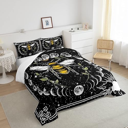 Miniatura 4 de Erosebridal Juego de edredón de abeja tamaño Queen, juego de ropa de cama con temática de animales, edredones y juegos de edredón del zodiaco