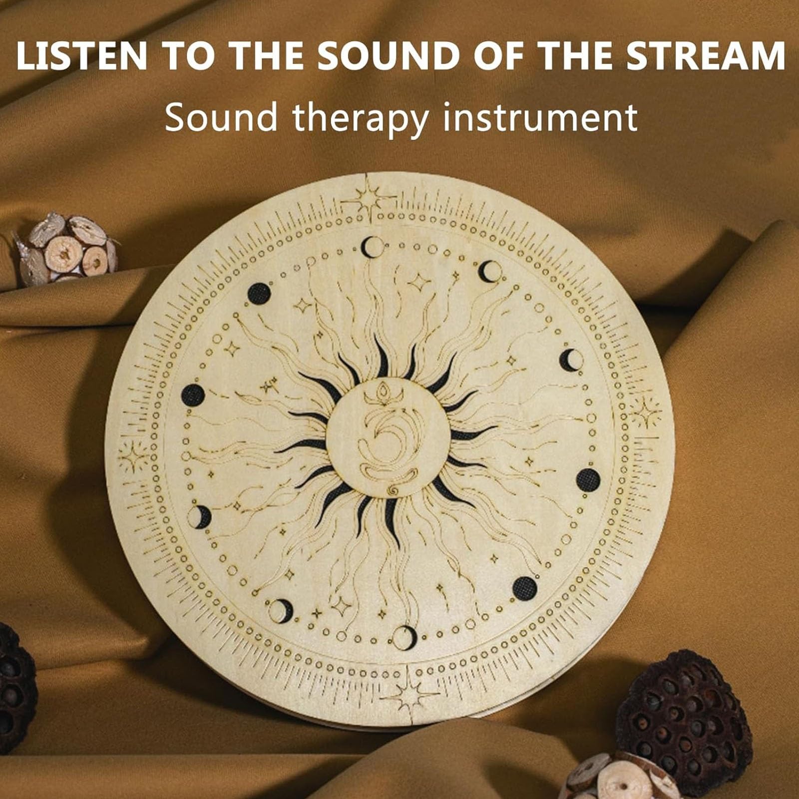 Ocean Drum Rain Disk, tamburo a disco manuale per meditazione yoga, musica spirituale e riflessione, migliora il relax e la consapevolezza