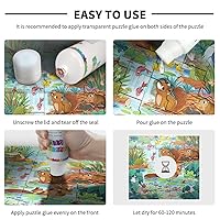 Vista 3 de Pegamento para rompecabezas, transparente con aplicador de esponja, secado rápido, fácil de aplicar, pegamento y marco, pegamento protector