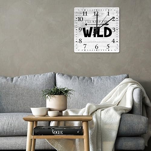 Miniatura 10 de Reloj de pared Made with Love para cocina, 12 pulgadas, funciona con pilas, sin tictac, de madera, números arábigos, adecuado para el hogar, cocina,