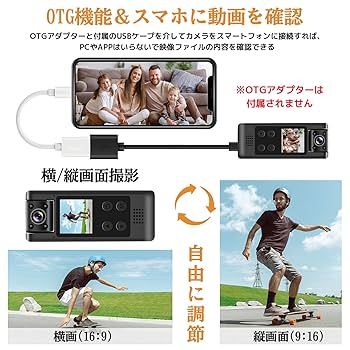 Amazon.co.jp: ZTCMIKO 真の4K 小型カメラ ボディカメラ【64GBSD