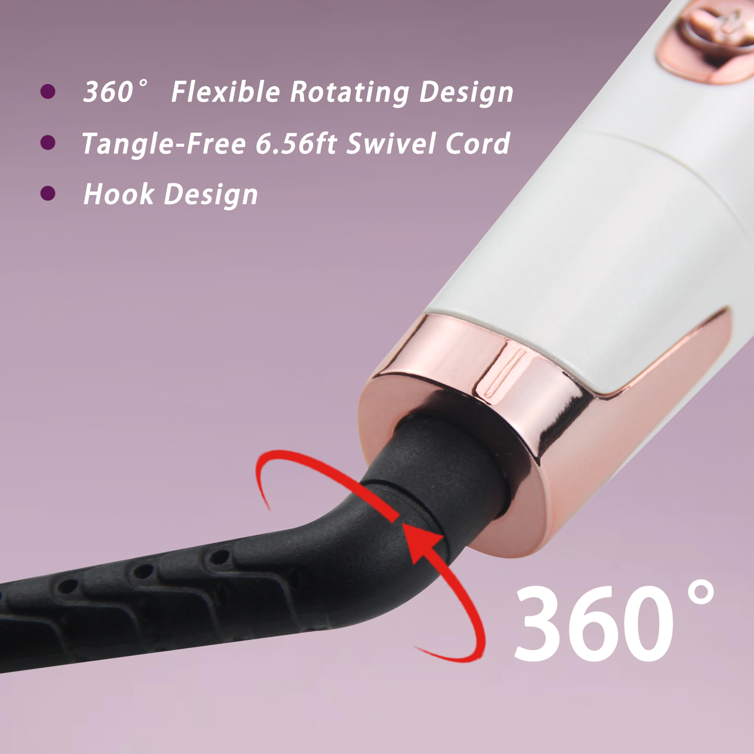 ANGENIL Pro Lisseur Twist pour femme, fer à lisser et boucler en céramique 2 en 1, double tension avec tapis en silicone résistant à la chaleur, écran LCD, température réglable de 130 à 230 °C