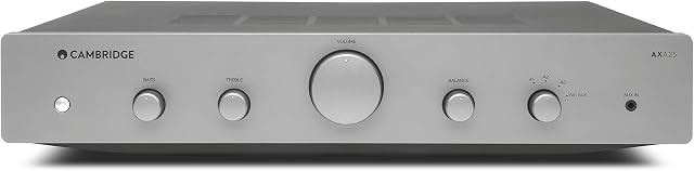 Cambridge Audio AXA25 Integrated Amplifier - 25 Watts Per Channel, 4 Analogue Inputs, 3.5mm Aux Input, Tone Controls, USB 5V Power, Lunar Grey Finish