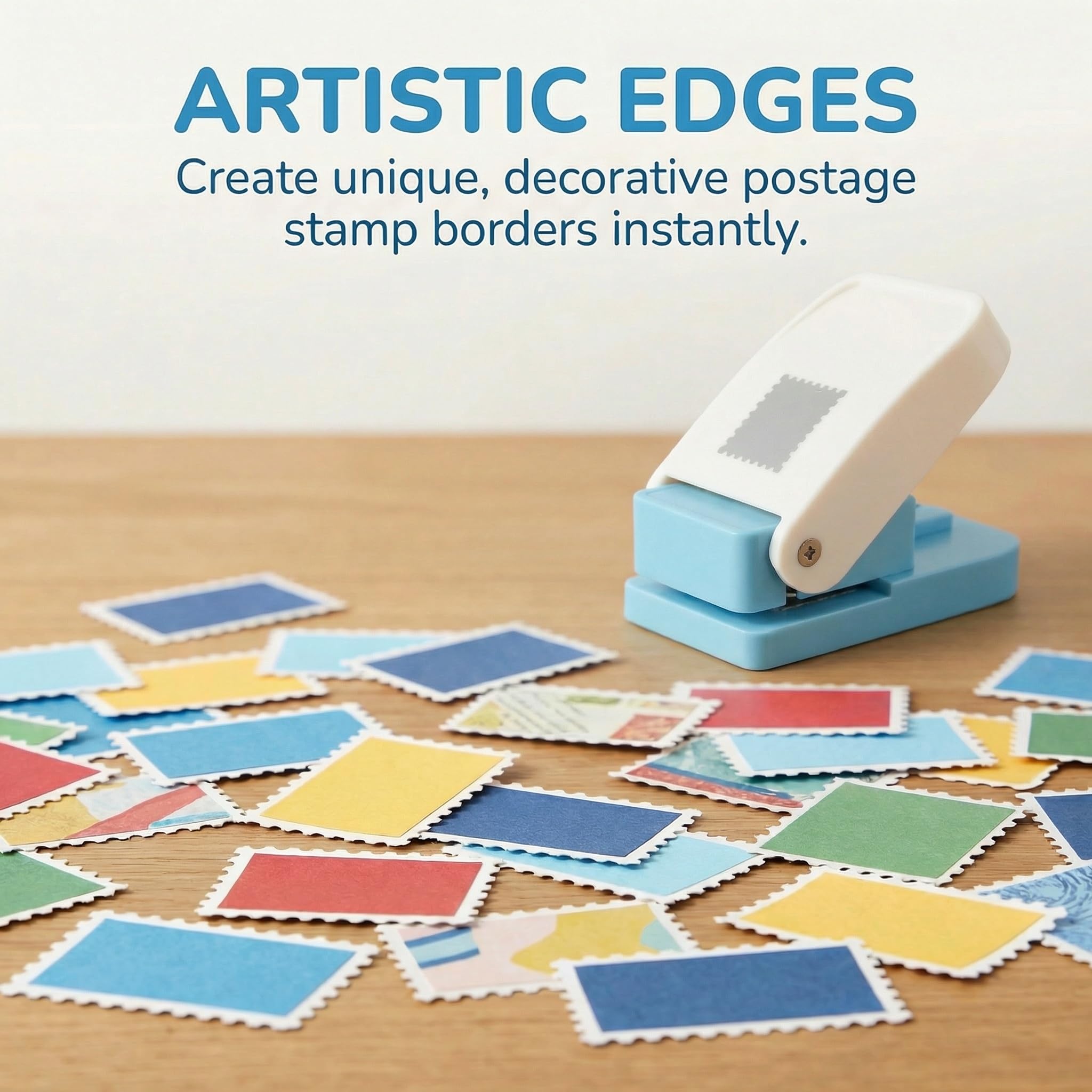 1 perforateur de timbre de 20,3 cm avec 5 pièces en forme de perforateur pour papier, scrapbooking, fabrication de cartes, loisirs créatifs