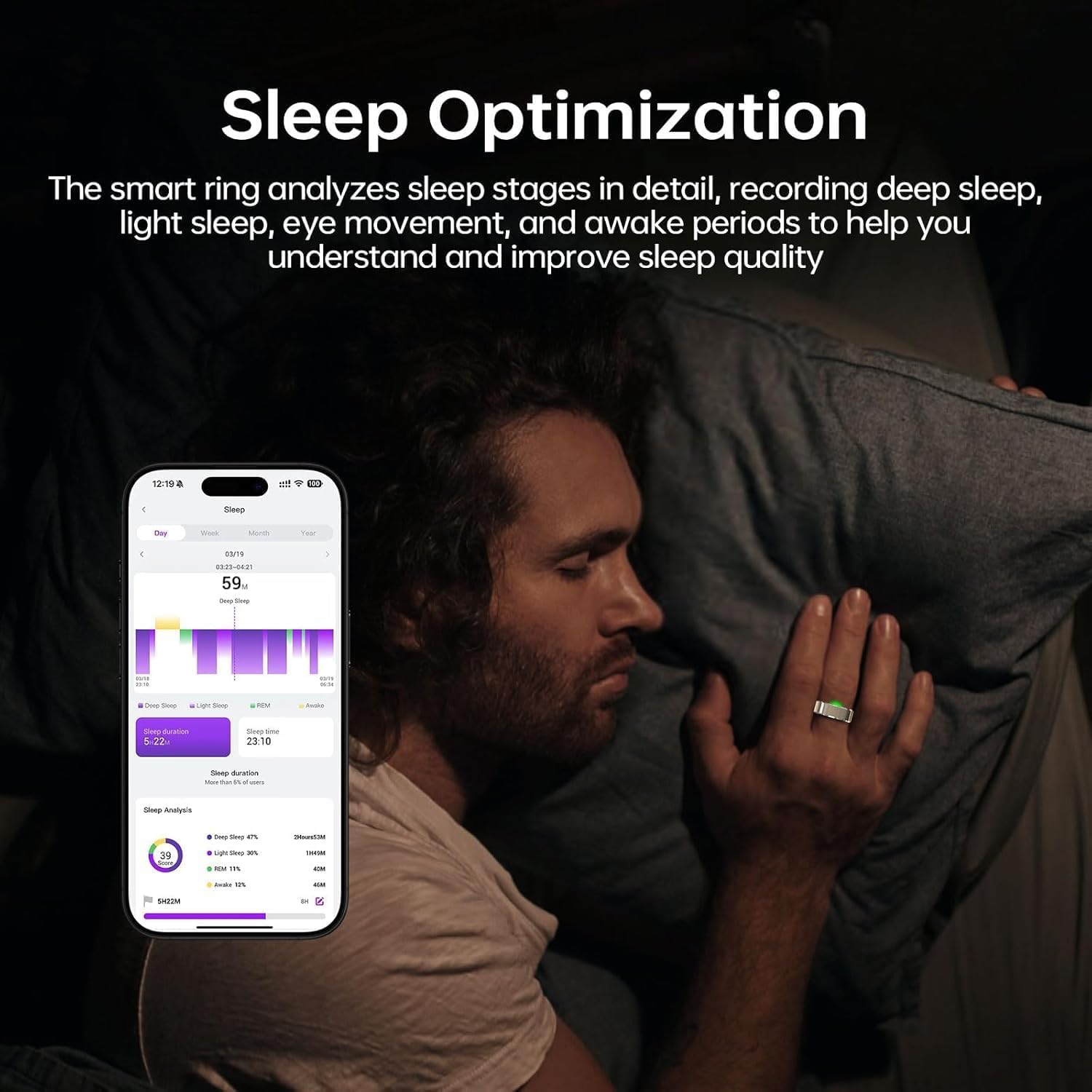 FitElf 3 Pro Smart Ring Fitness Tracker, Health Sleep Tracker, Blood Pressure, Heart Rate and Oxygen Monitor Ring for Women/Men, IP68, No Subscription, 10-Day Battery Life (Silver 10)