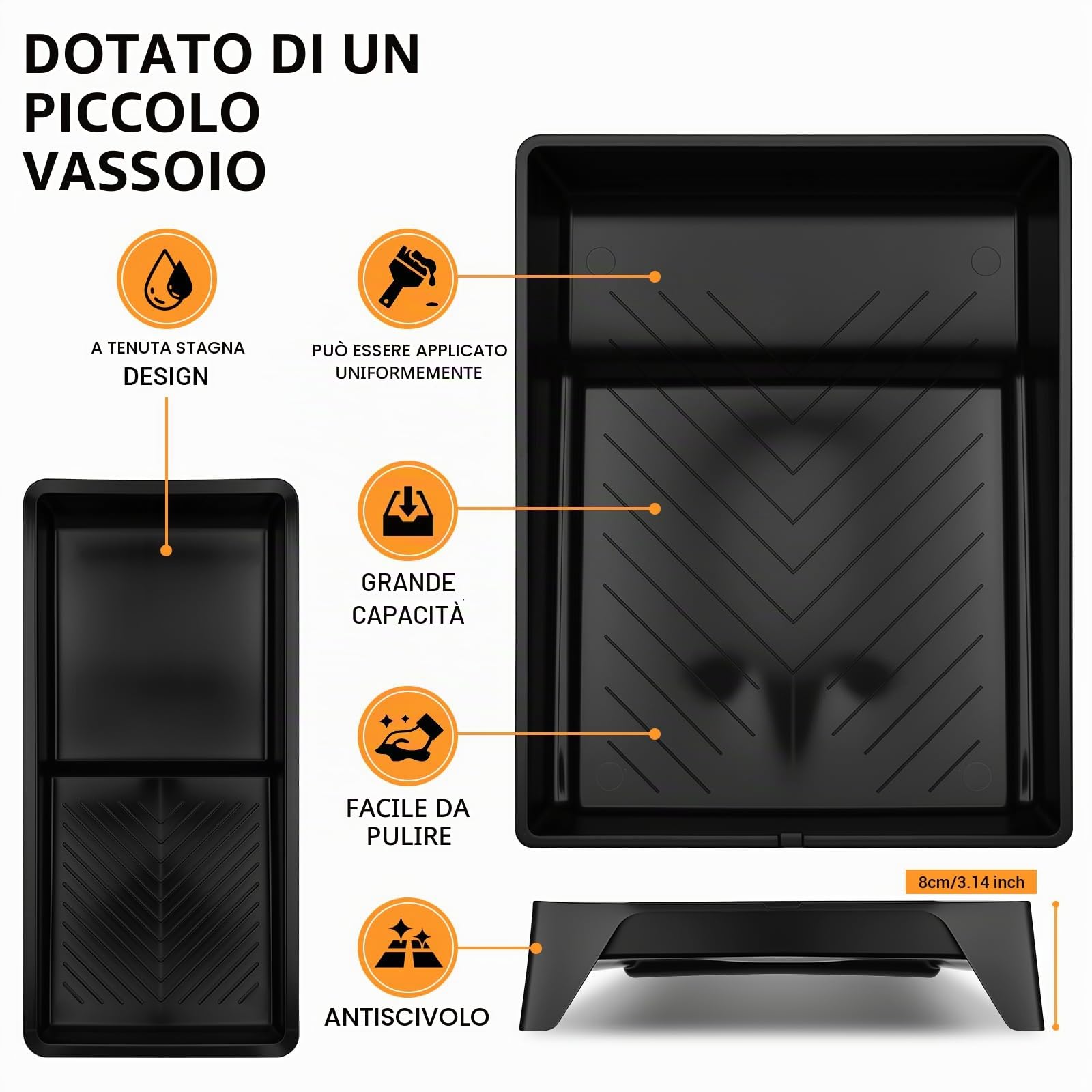 Rullo per Pittura 23 Pezzi: DEKO Kit Rulli per Imbiancare Casa, Kit Rullo Pittura con Vassoio, Pennelli, Nastro, Telo Anti-Polvere, Pitturare Casa e Interne - per Dipingere Pareti, Soffitti, Porte