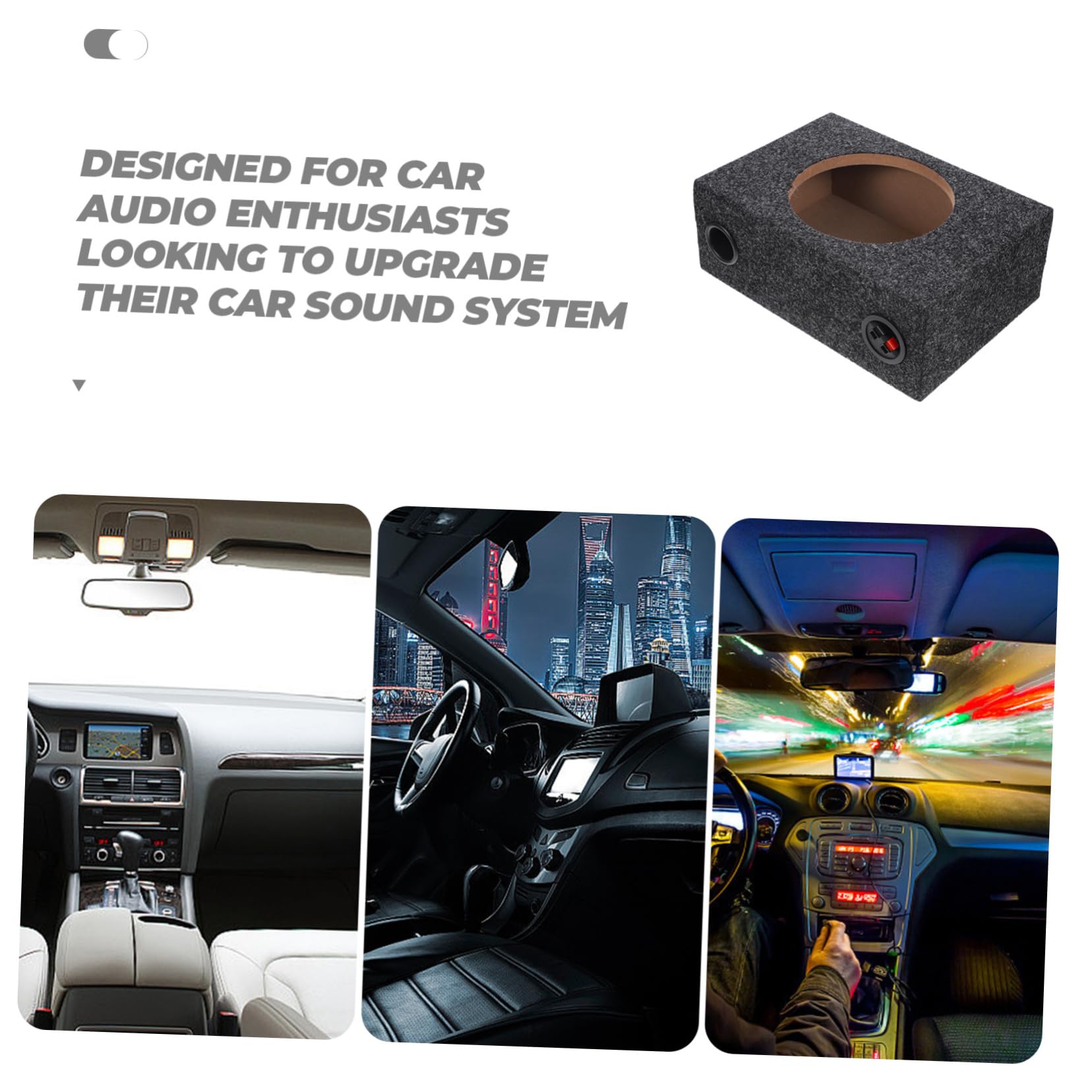 PLAFOPE Scatola per Subwoofer da 8 Pollici per Auto in Legno Nero Rivestimento in Peluche, Resistente e Facile da Usare per Appassionati di Audio