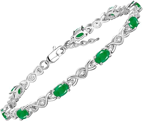 Rylos Pulseras para mujer de plata esterlina 925 XOXO Hugs & Kisses - Pulsera de tenis con piedras preciosas y diamantes ajustables para adaptarse a