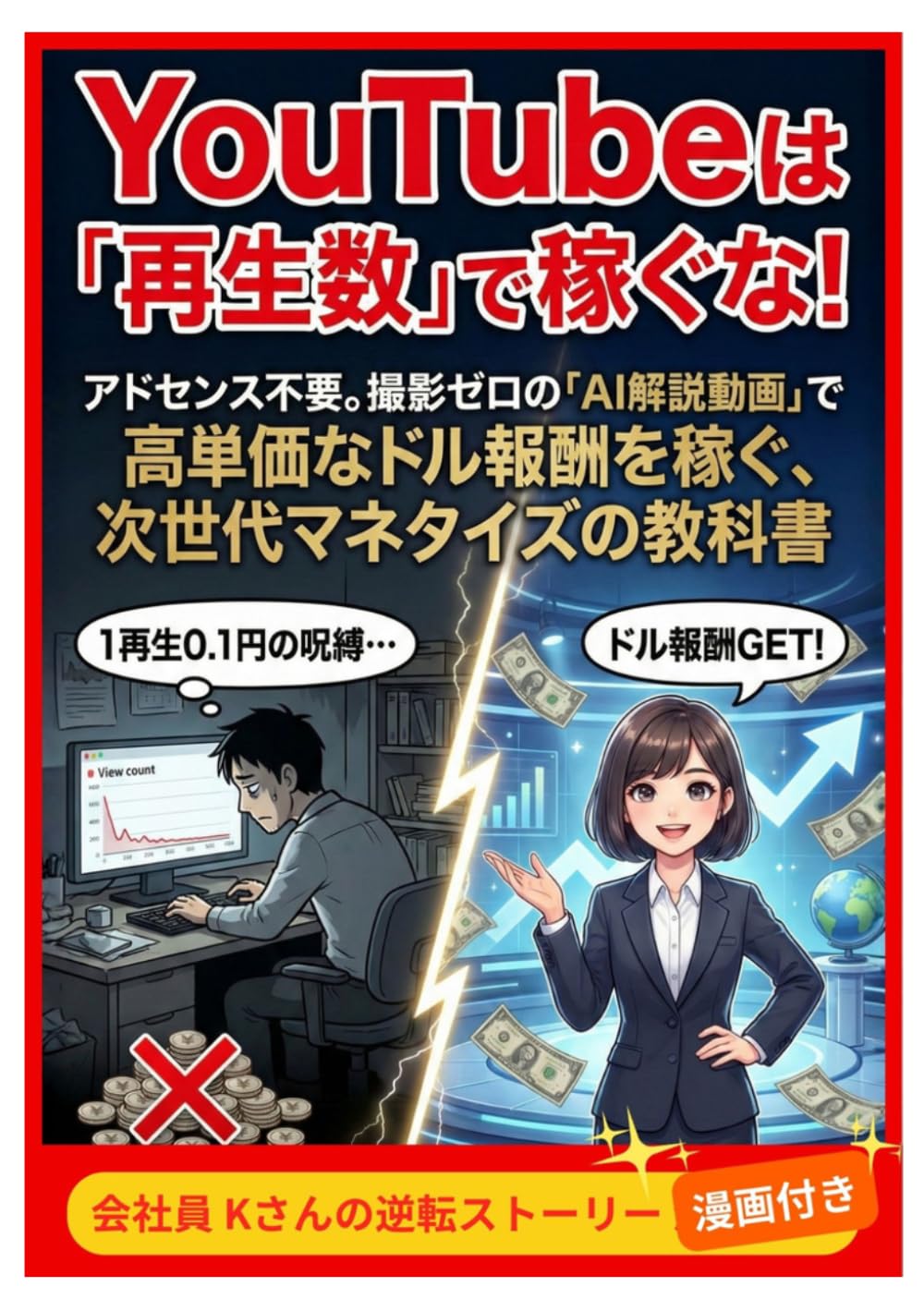 YouTubeは再生数で稼ぐな！: アドセンス不要。撮影ゼロのAI解説動画で海外企業から直接報酬を得る方法