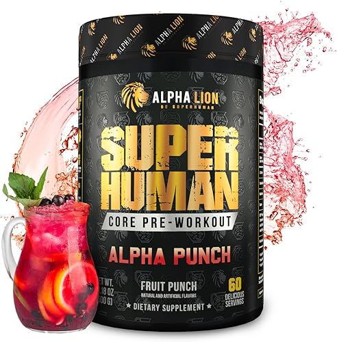 ALPHA LION Core Polvo de Pre Workout con Creatina para el Rendimiento, Beta Alanina para el Músculo, L-Citrulina para la Bomba y Cafeína Tri-Source
