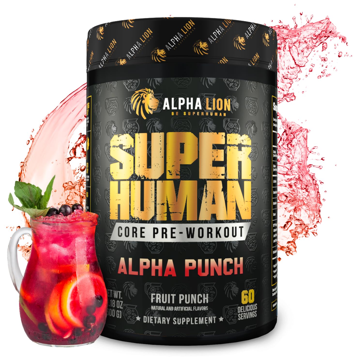 ALPHA LION Core Pre Workout Powder with Creatine for Performance Enhancement, Beta-Alanine to Increase Muscle Mass, L-Citrulline to Boost Volume, and Caffeine from Three Sources for Mant