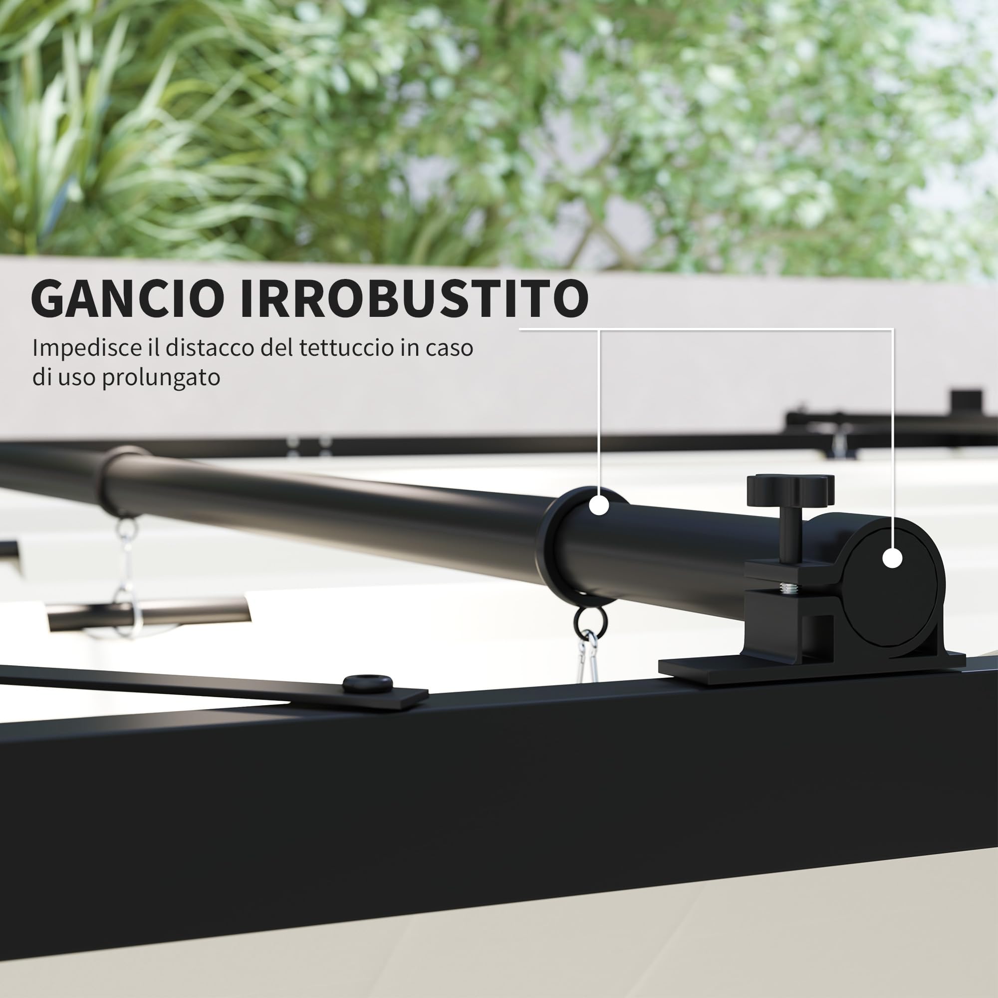 Gazebo Pergola Outsunny 3x3m Richiudibile - Telo Impermeabile UV Per Giardino E Terrazzo - Foto 6