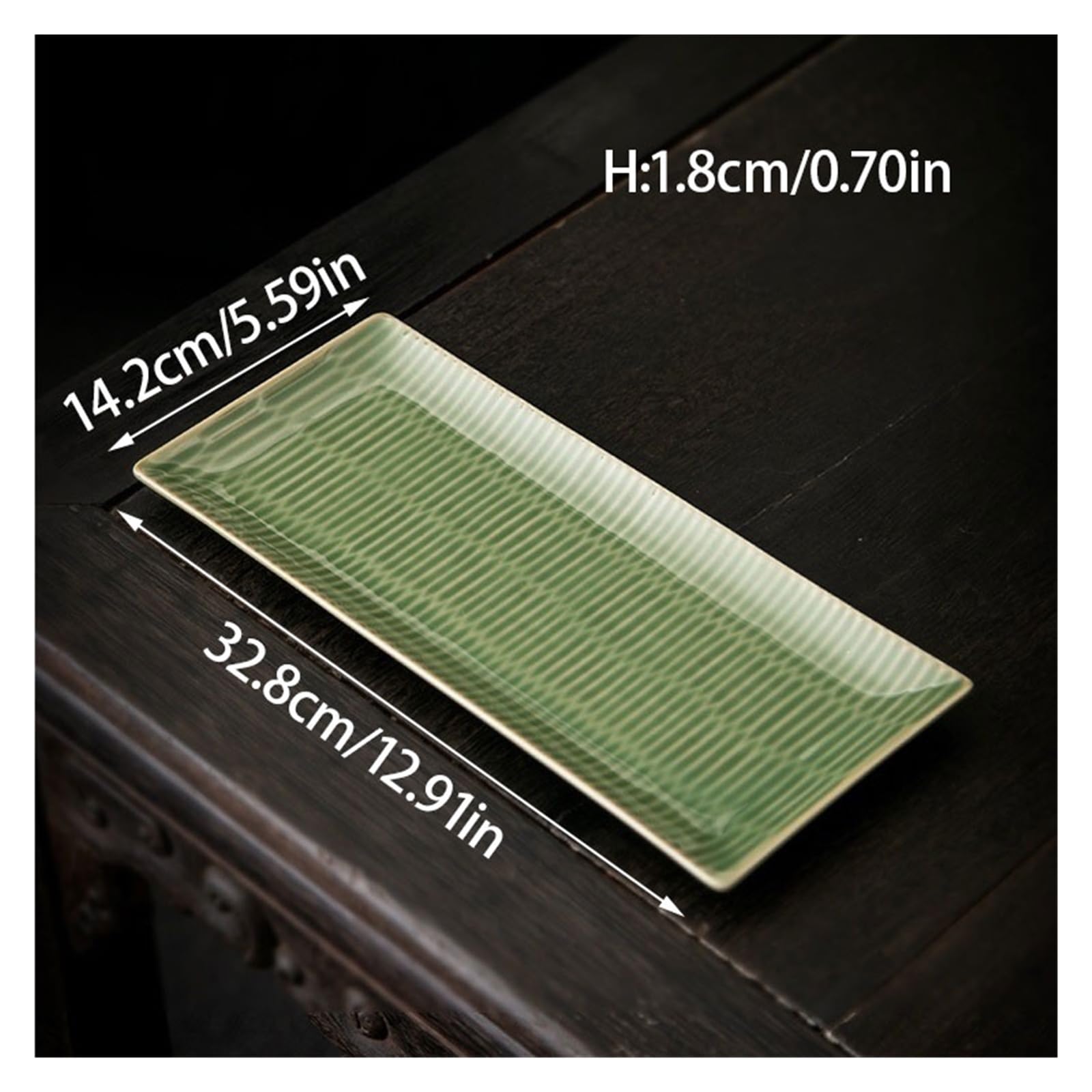 Plateau de Service à thé Service à thé Kung Fu en céramique, plateau à thé rectangulaire domestique, plateau de brassage sec de Style chinois Plateau de Table Basse