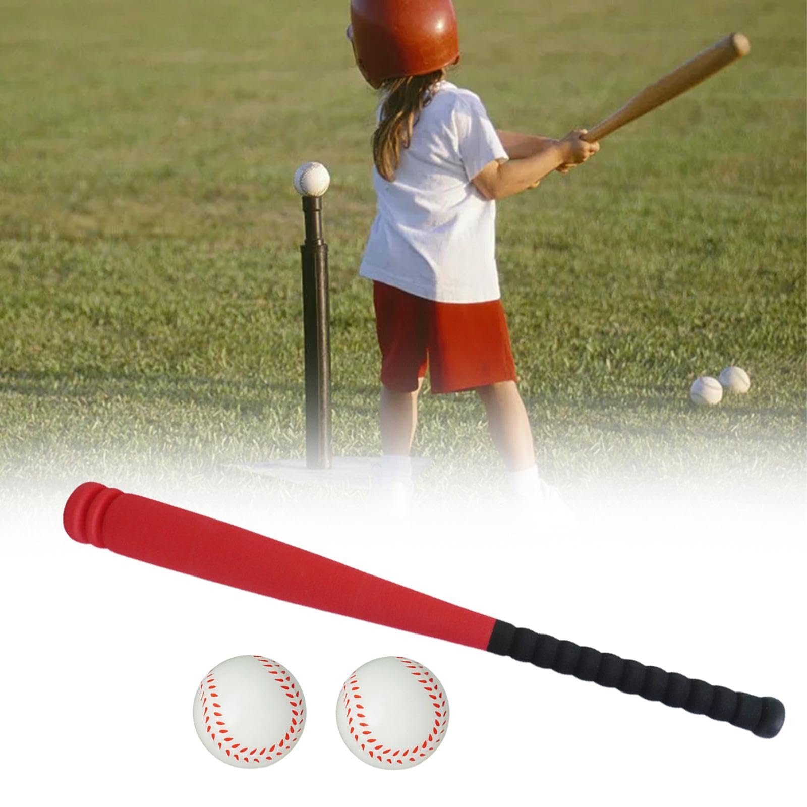2 Stück Baseball Kinder Spielzeug Baseballschläger Trainingsspiel Schlagballset Aus Eva Material für Kindertraining Familie Geschenk