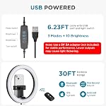 InnoGear Overhead Phone Mount with Ring Light, 10" LED Selfie Ring Light for Desk with Phone Holder and Remote Canvas Lamp Light for YouTube Live Stream Cooking Video Recording Vlog Zoom Meeting