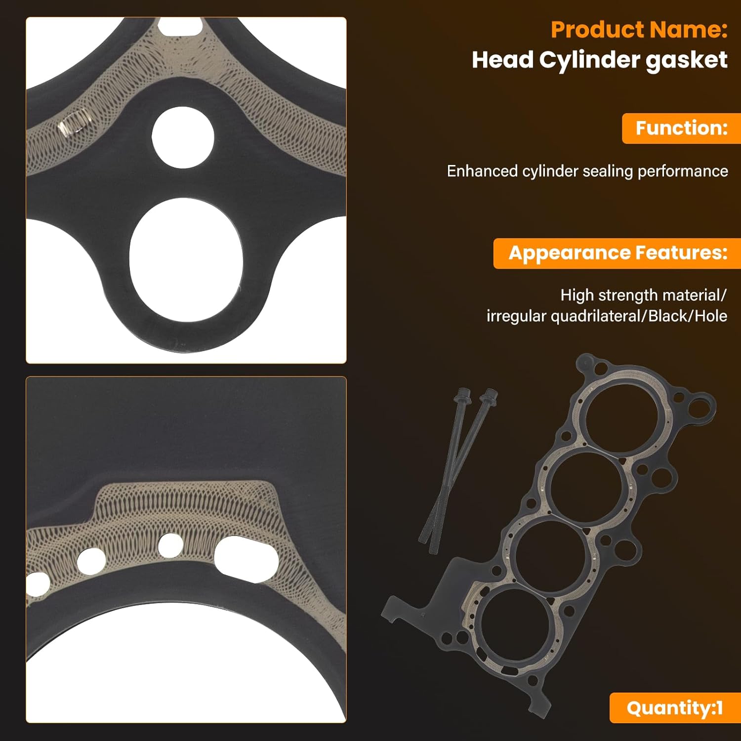 1.5L Accord Head Gasket Set with Head Bolt Kit Engine Cylinder Compatible with Honda Accord 2018-2022(Not fit Sport),Civic 2016-2021,CR-V 2017-2021,1.5L L4 16V Gas Dohc Turbo,Replacement HS55383