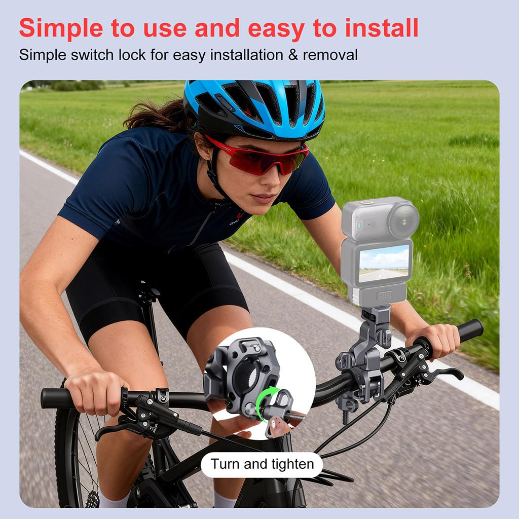 Super morsetto in lega di alluminio, supporto per manubrio del motociclo compatibile con action camera