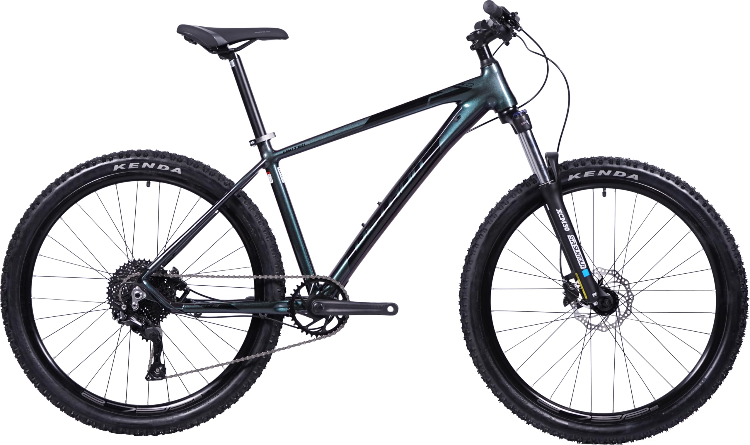 United Detroit 4.2 27.5T Mountain Bike - 10-Speed Shimano Deore, SR Suntour XCM HLO Suspension, Shimano MT200 Hydraulic Disc Brakes - Chroma Grey
