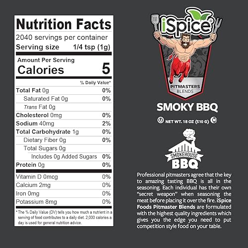 Miniatura 9 de iSpice PITMASTERS BLENDS SMOKY BBQ  SEASONING  Smokey & Zesty Spice Blend  Essential BBQ Seasoning Smoky Taste  Grill fanatics regocijan  18 oz