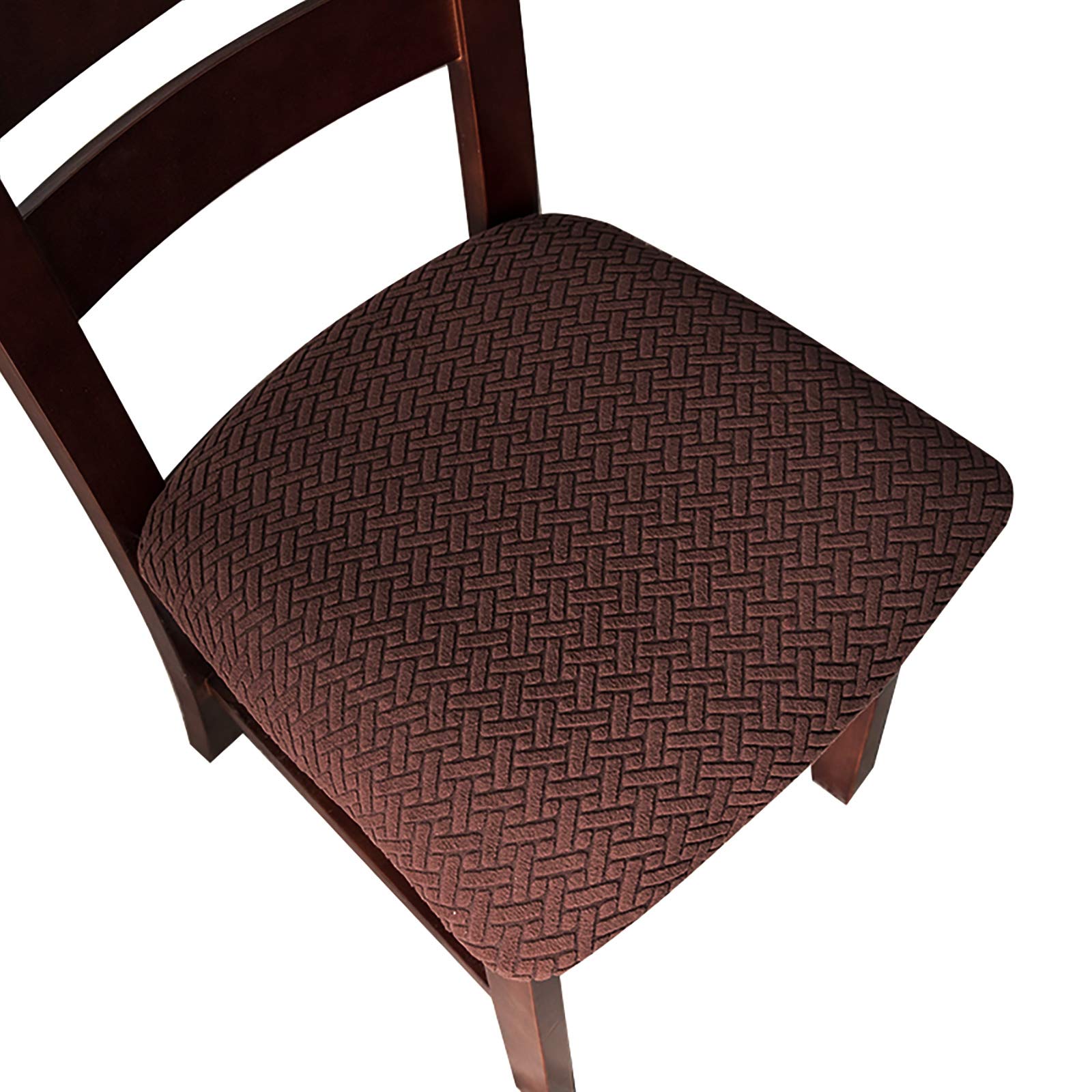 Genina Seat Covers for Dining Room Chair Seat Slipcovers Kitchen Chair Covers (Taupe, 4 Pcs) — view 22