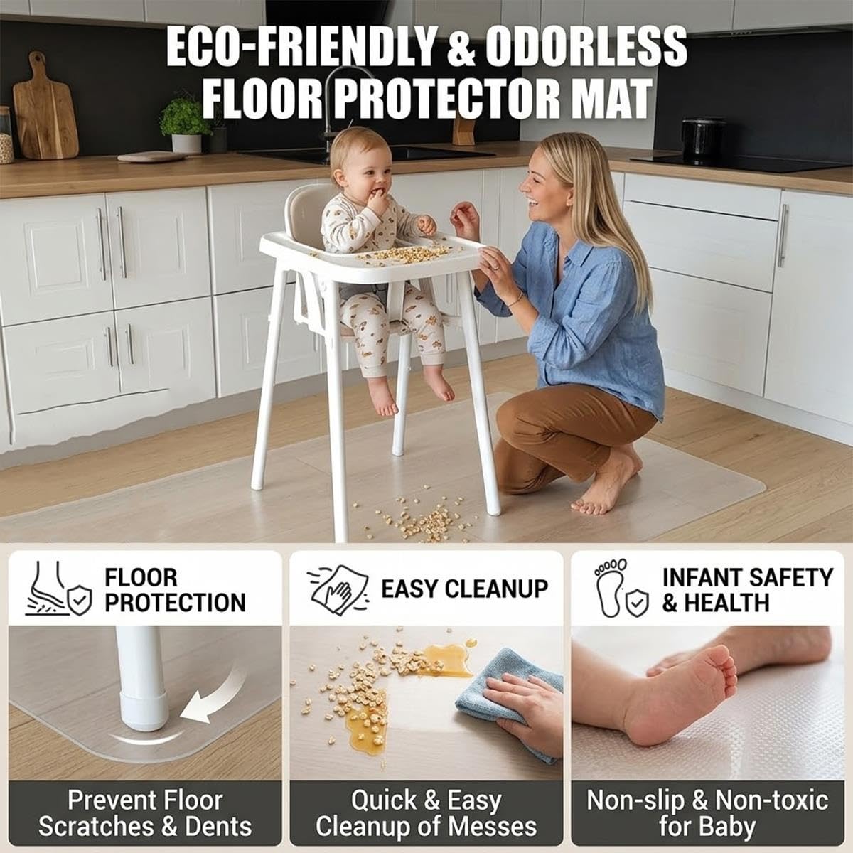 Protector de Suelo para Silla con RuedasTapete de PVC para Silla de Oficina