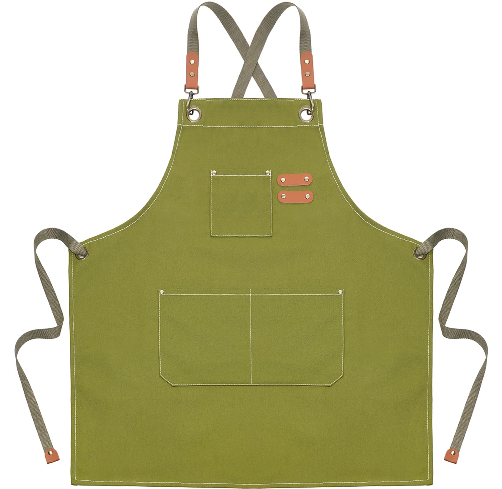 Liutufy Canvas Apron for Men Women Heavy Duty Chef Apron Adjustable