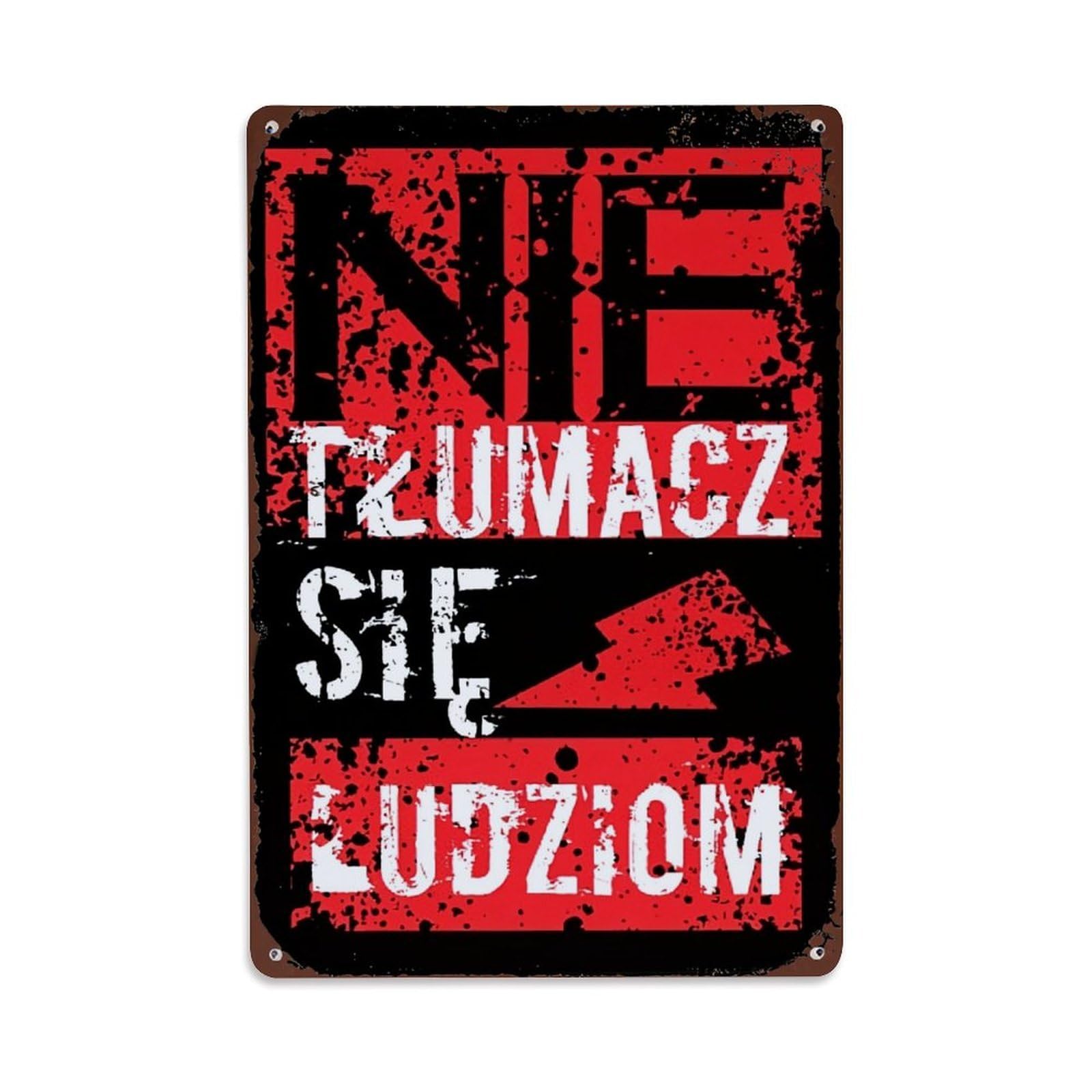 Jdfenggu Vintage Nie Tlumacz Sie Ludziom Retro Metal Tin Sign, Decor Art Poster For Bar, Home, Man Cave, Kitchen, Laundry Room Gift 8X12inch