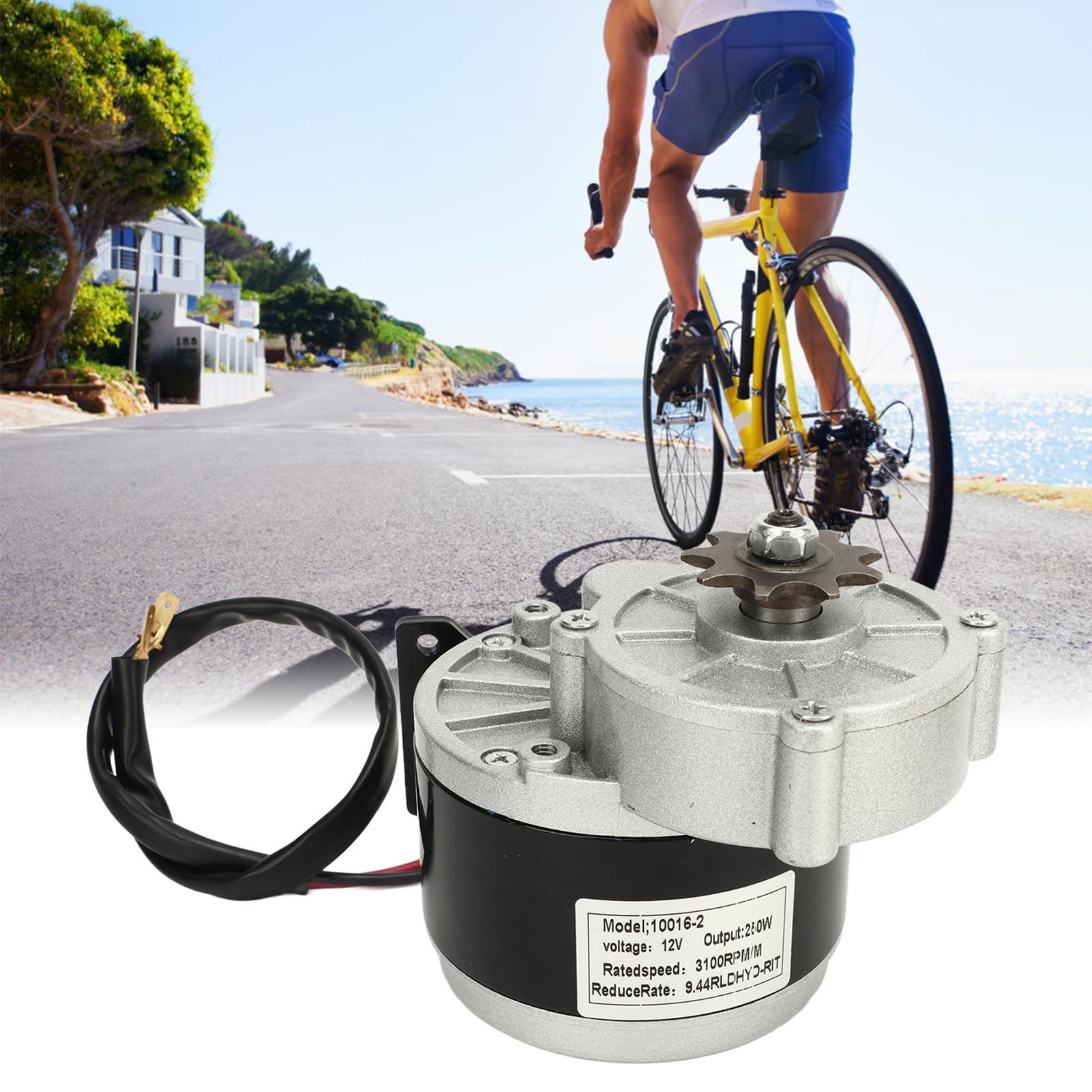 Silnik przekładni 12V 250W z przekładnią 13t 410, silnik elektryczny redukcji 330 RPM do roweru elektrycznego, skutera, motoroweru