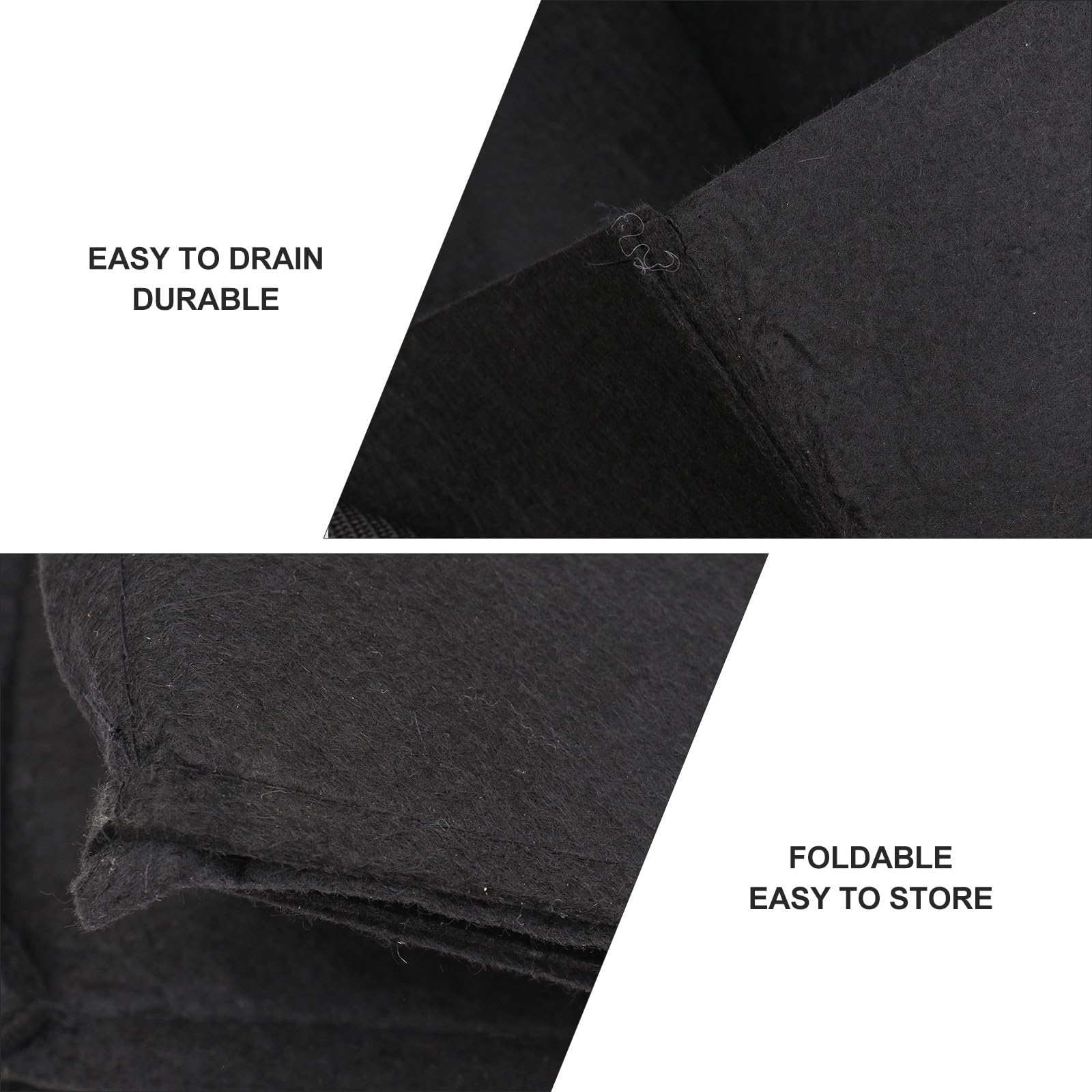 KESYOO Bolsas de Cultivo Reutilizables de Tela No Tejida Negras, Tamaño Grande 60x30x20 Cm, Paquete de 6 Unidades para Siembra en Jardín, Huerto y Balcón, Bolsa de Crecimiento