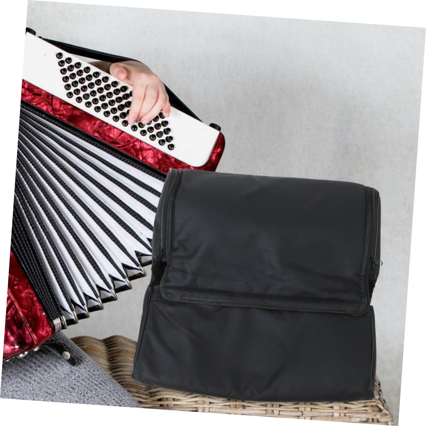 VICASKY Accordéon Protection Anti-poussière Noir et Bandoulière Réglable Paquet Pratique en Tissu Oxford pour Transport à Domicile École