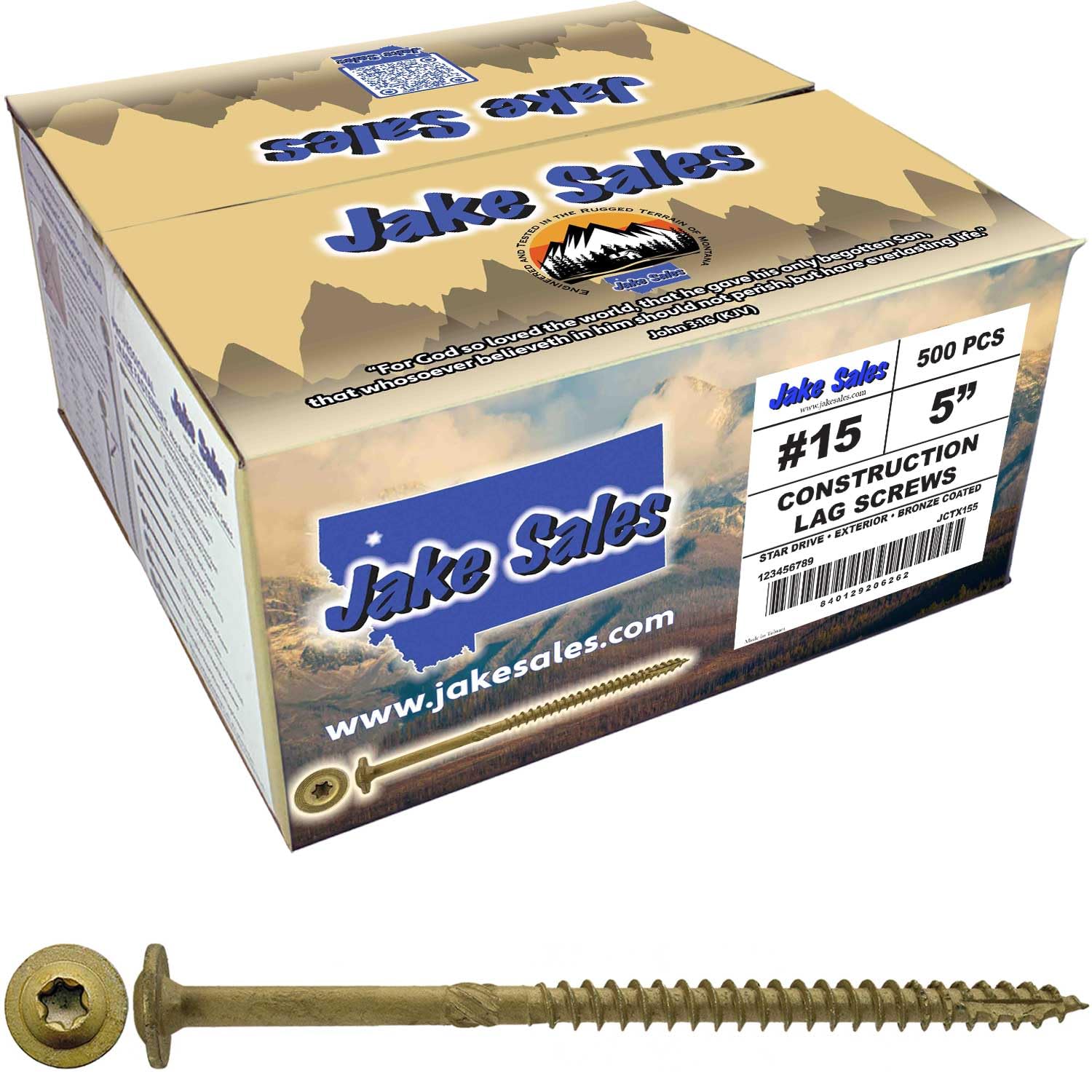 Jake Sales Lag Screws #14 x 1 - 100 Count -18