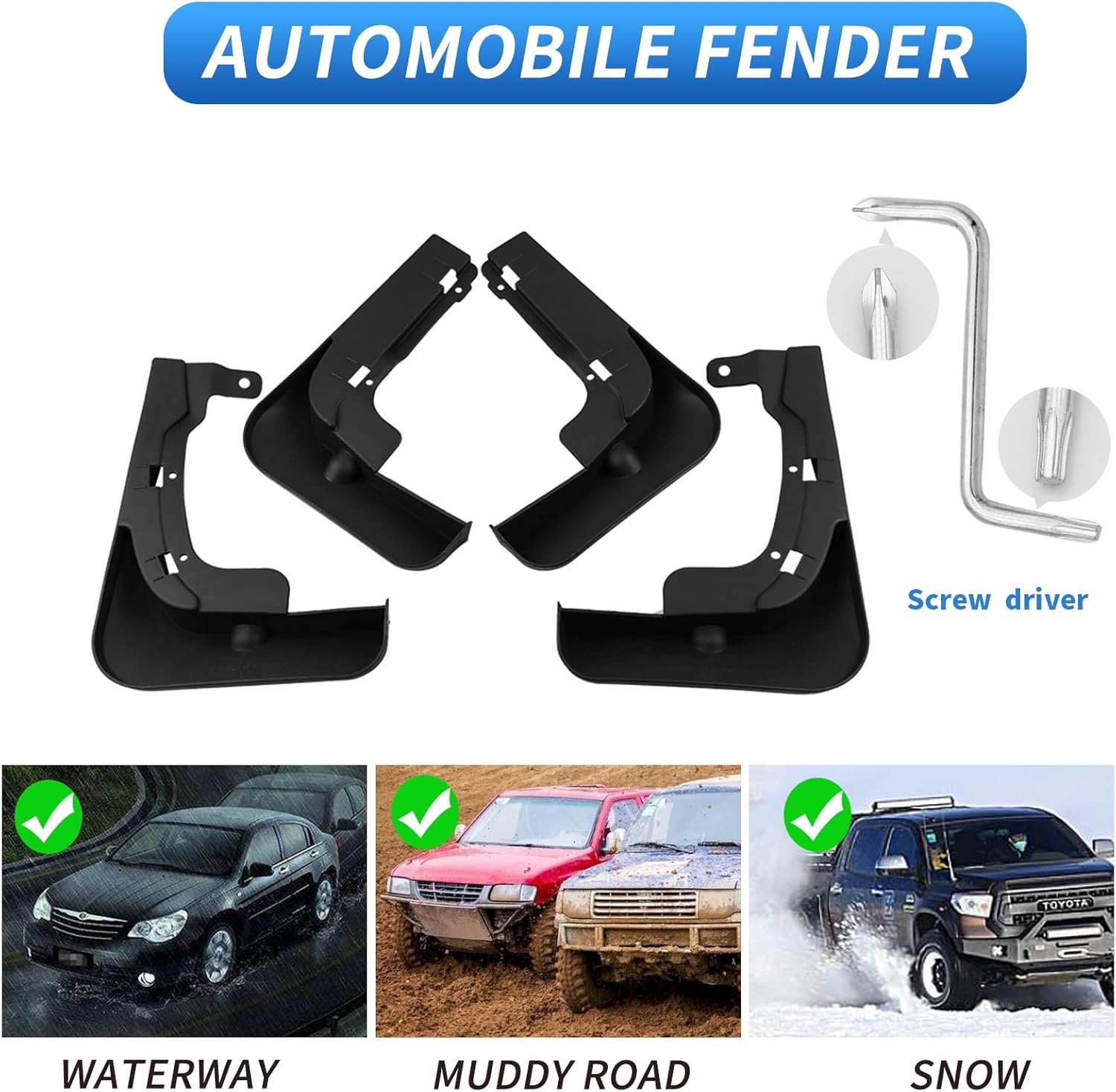 Custom Fit for Mud Flaps Lexus RX 350 350h 500h 2023 2024 2025 Mud Splash Guard Front and Rear 4-PC Set