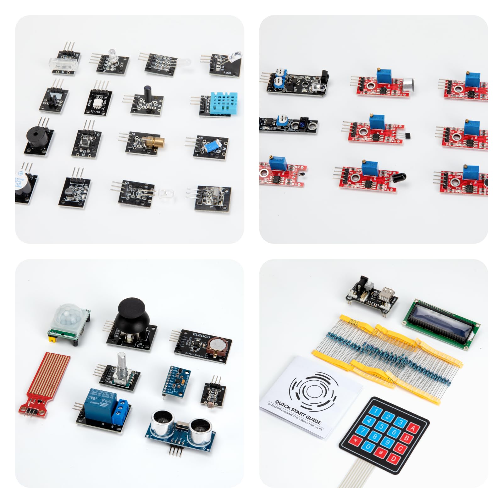 ELEGOO UNO R4 WiFi Kit Super et Kit de Modules de Capteurs 37 en 1