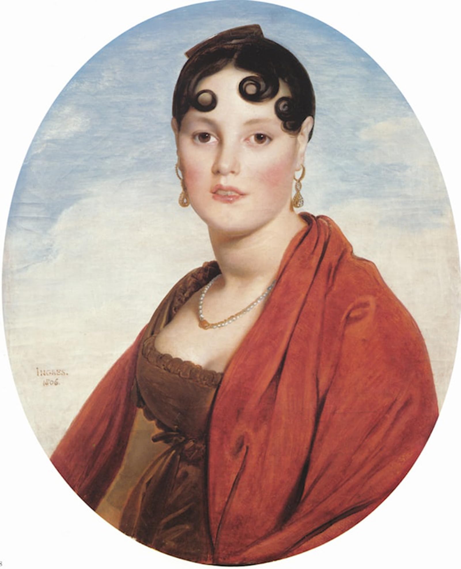 SERENDIPITP Abstract Painting Mural Print Picture Wall Decor Painting Madame Aymon by Jean Auguste Dominique Ingres Vintage Wall Artwork for Home Decor 60x90cm