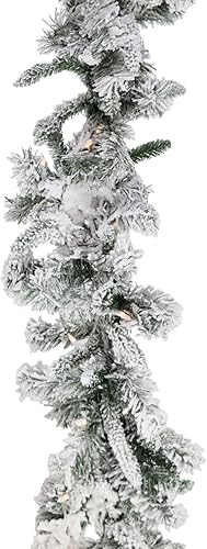 Miniatura 24 de Fraser Hill Farm - Árbol artificial de Navidad nevado Mountain Pine de 7.5 pies, con luces LED de color blanco cálido y soporte, plegable,