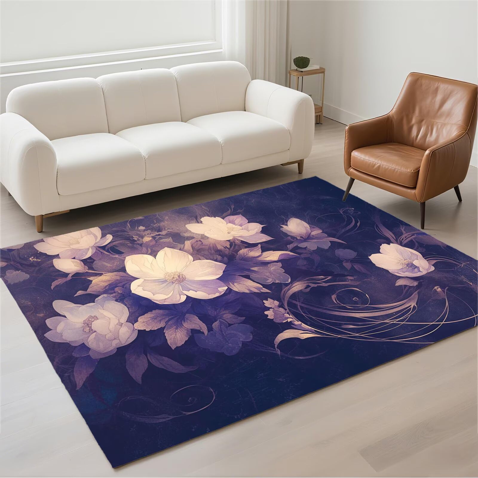 Tapis salon imperméable grand tapis lavable 120x180 antidérapant chambre cuisine