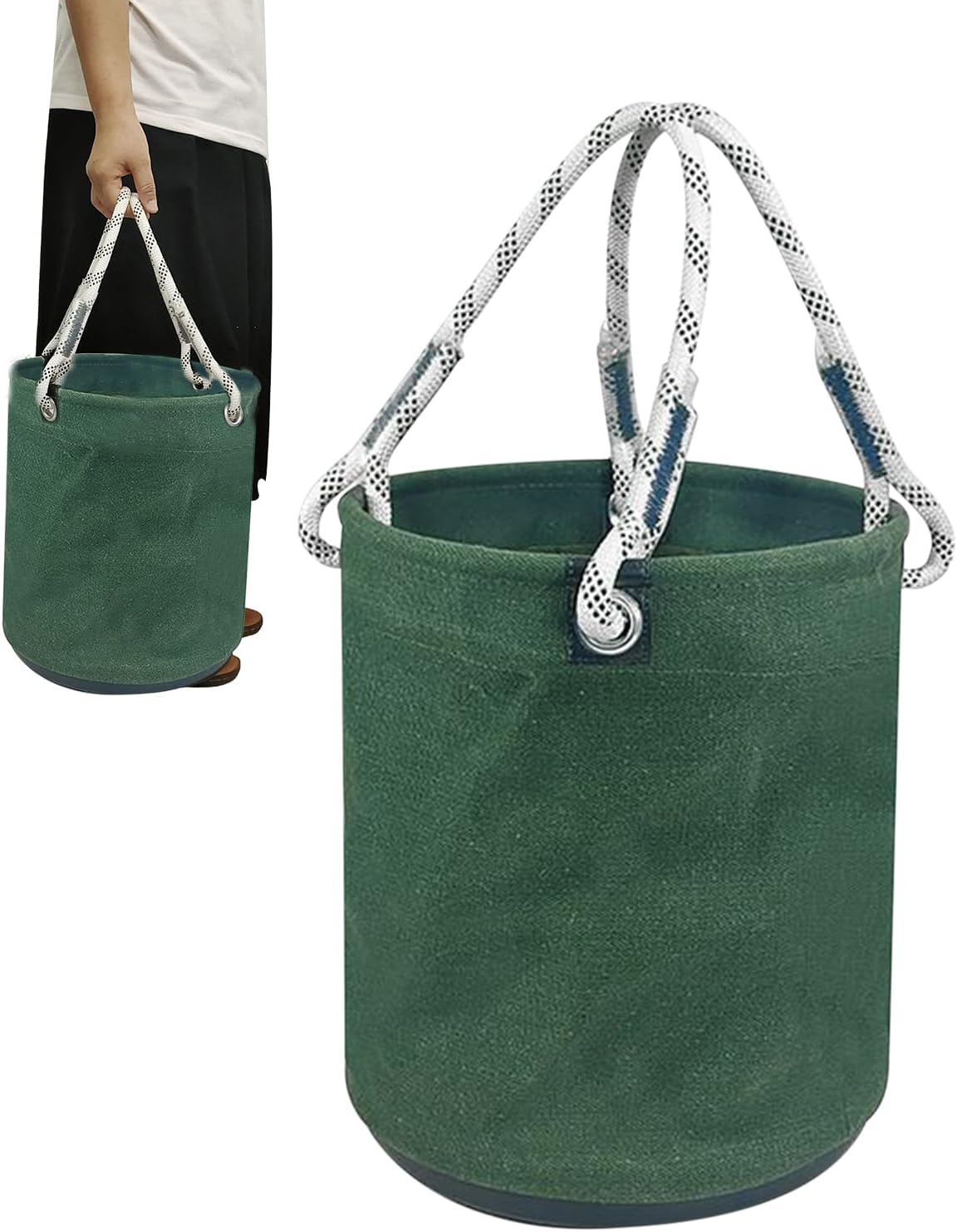 Electrician Canvas Tool Storage Bucket with Reinforced Handle, Lightweight Sturdy Organizer Pocket for Construction Sites, Carpentry, Gardening, and Professional Workstation Use