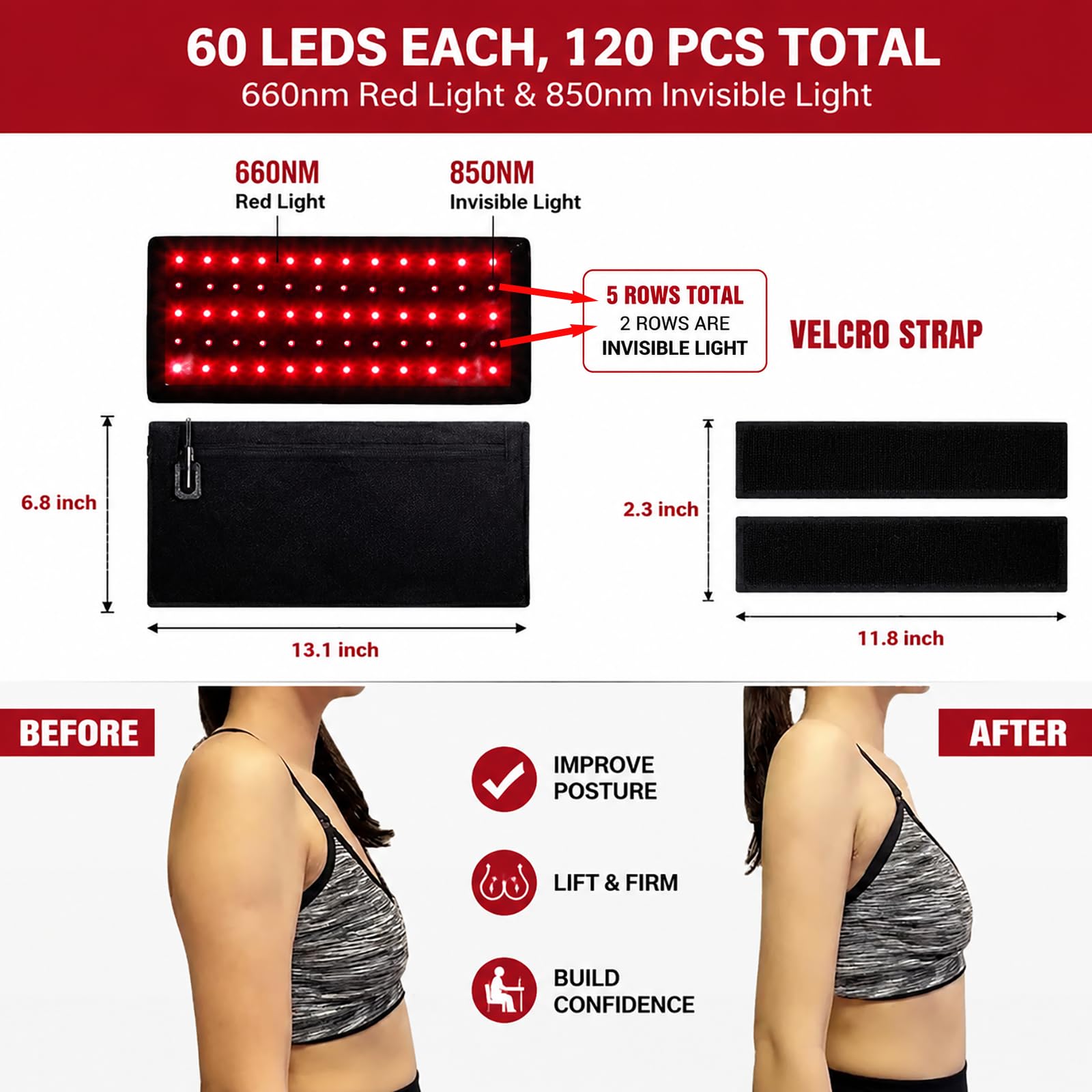 Red Light Therapy Arm Wrap - Pain Relief & Muscle Recovery -6 Red Light Therapy Arm Wrap - Pain Relief & Muscle Recovery -6