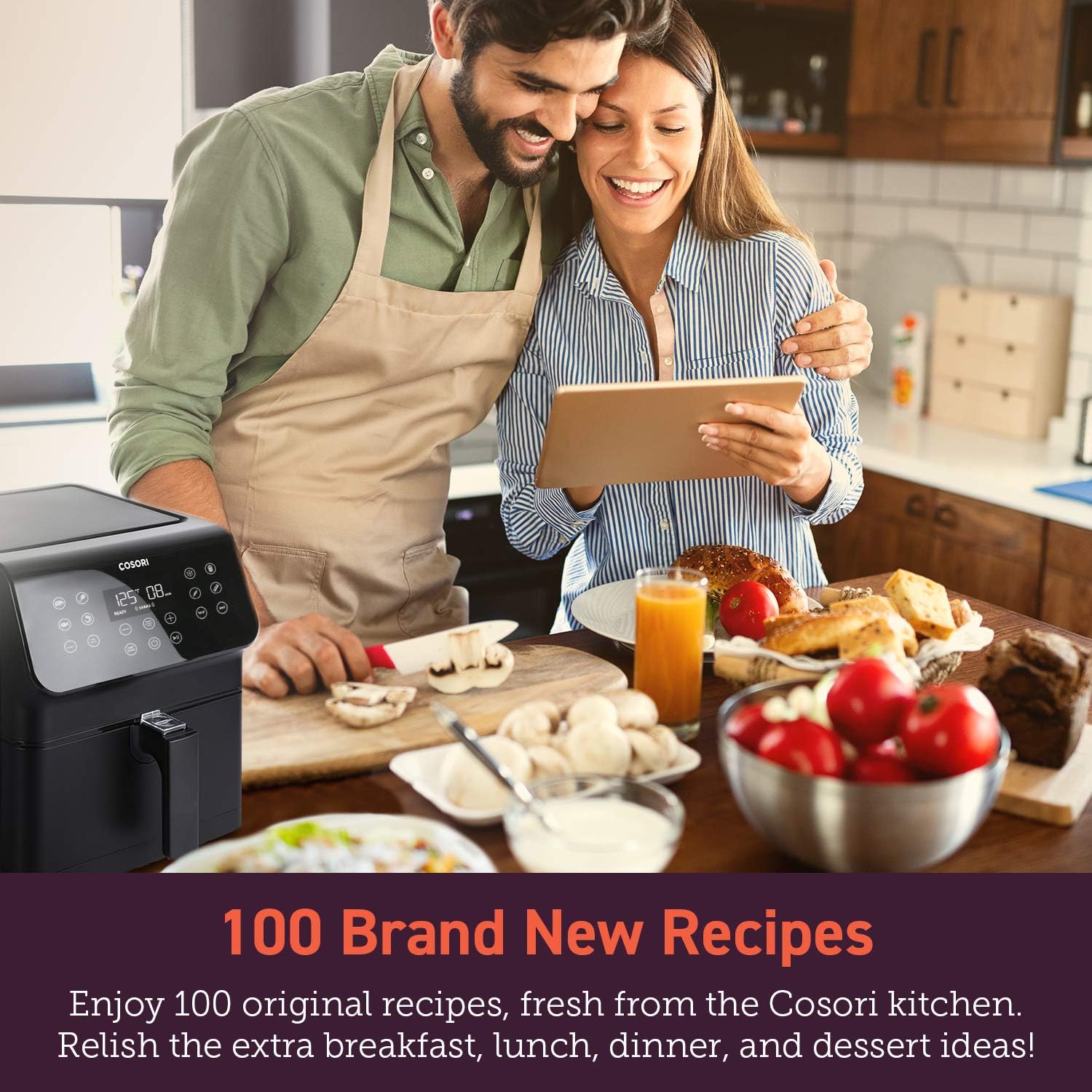 COSORI Air Fryer(100 Recipes), 12-in-1 Large XL Air Fryer Oven with Upgrade Customizable 10 Presets, Preheat, Shake Reminder, Digital Hot Oilless Cooker, 5.8QT, Black : Home & Kitchen