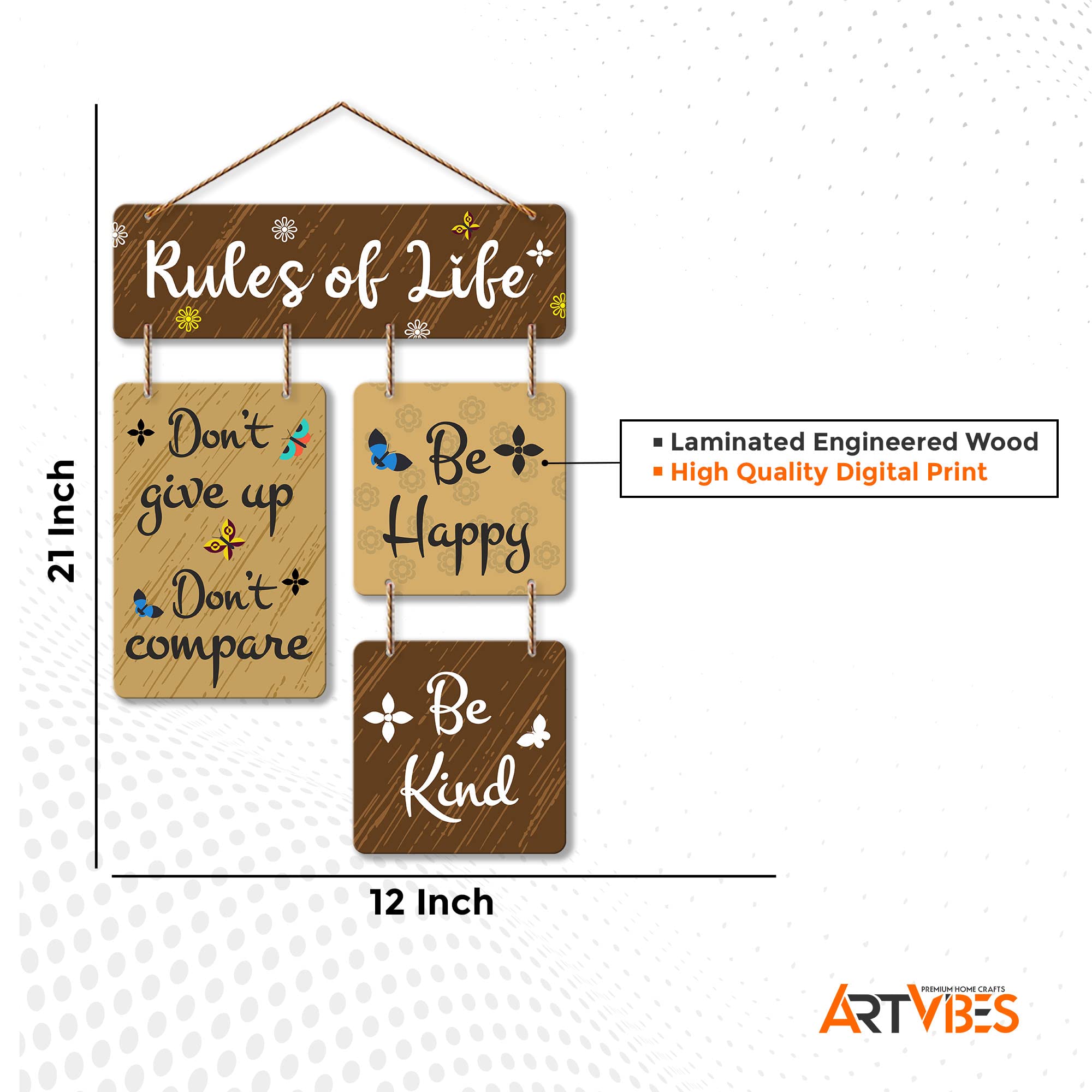 Artvibes Don't Give Up Don't Compare Decorative Wall Art | Quotes Decor Item | Motivational Wall Decor | Wall Accent | Graphic Art | Gift Items | Office Wall Decoration Items (WH_6507N) 3