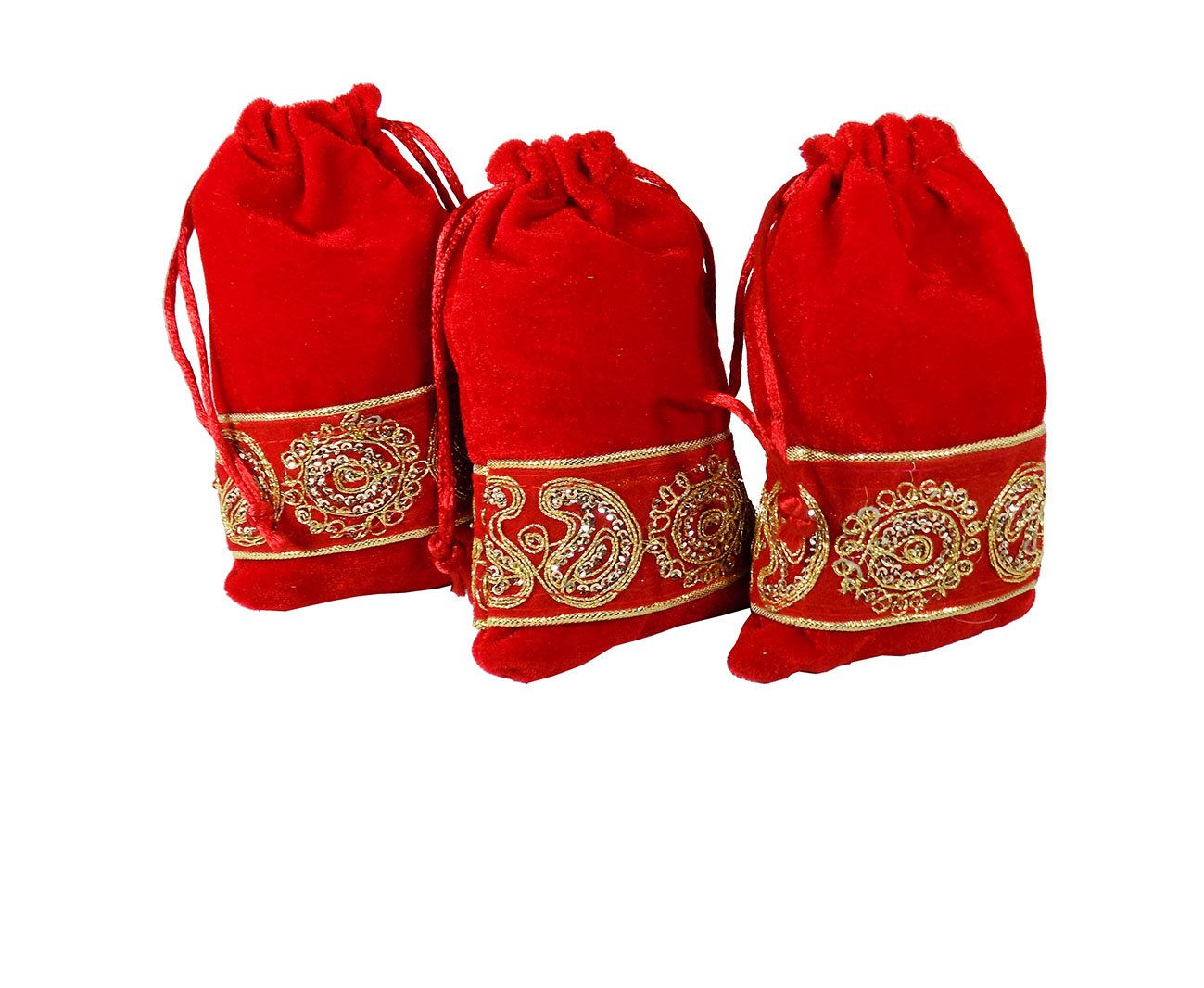 Brown Leaf Premium Zardosi Work Velvet Potli Bags Beautiful Designer Gift Potli Bags for Wedding Party Supply Return Gifts,Anniversary Party, Party Favor Gift Potli Pouch Bags (Set of 48) (B0796T93WH) Amazon Price History, Amazon Price Tracker