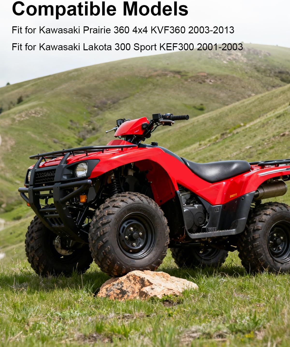 Fuel Tank Cap Compatible with Kawasaki Bayou Mojave Lakota Prairie 300 360 400 Tecate Replace 51048-1133 51048-1129 51048-1127 51048-1090, with Black Tube