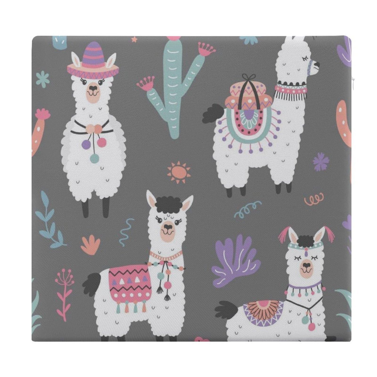 JZemdybill Chair Pad, Alpaca Seat Pad, Square Chair Cushion for Yoga Living Room Balcony