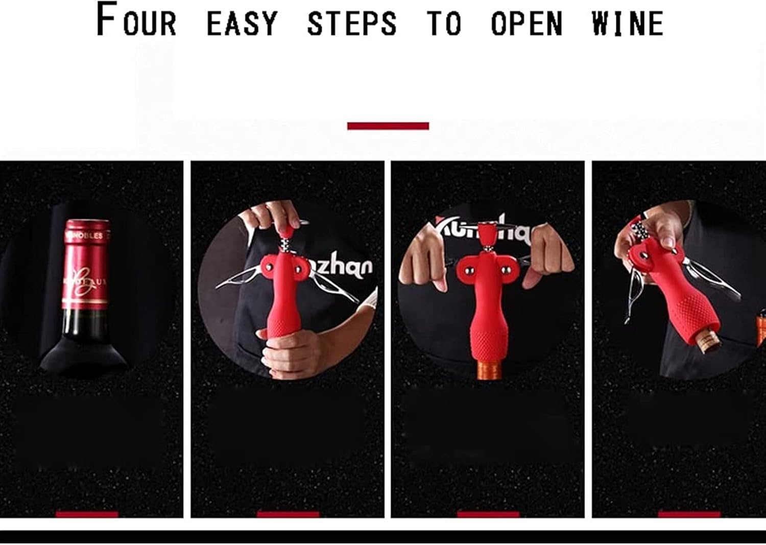 Stainless Steel Wing Corkscrew Wine Opener, Waiters Corkscrew Cork and Beer Cap Bottles Opener Remover, Used in Kitchen Restaurant Chateau and Bars