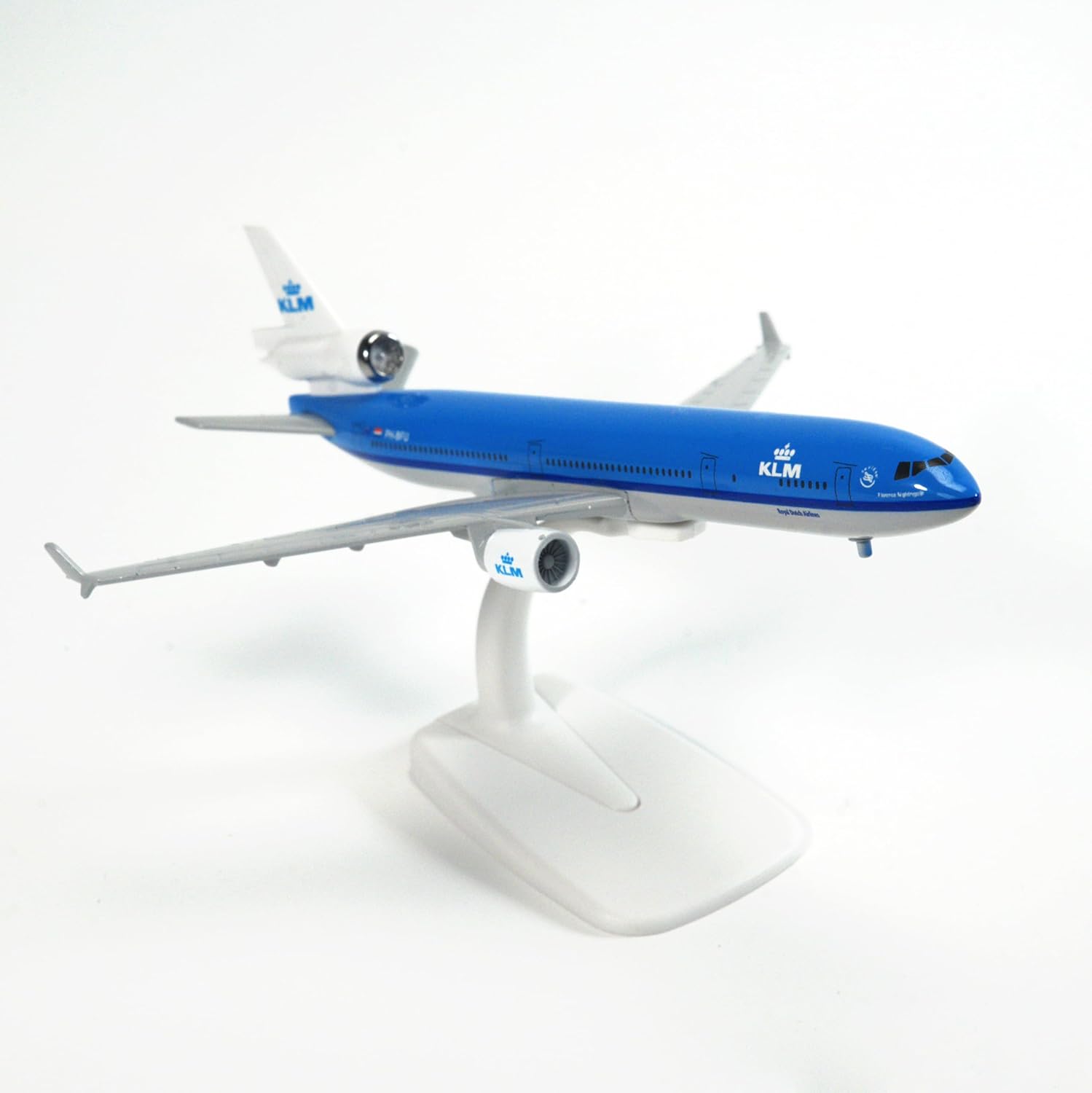 Stratosphere Model KLM Mcdonnell Douglas MD-11 Diecast Aircraft 1:300 Scale, Triple-Engine Jet with Display Frame, Metal Pins & Card Pack, Classic Aviation Gift.