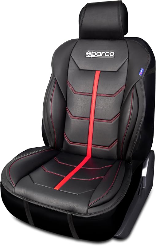 Encosto de banco automotivo Sparco Ferrara universal preto e vermelho – 1 unidade