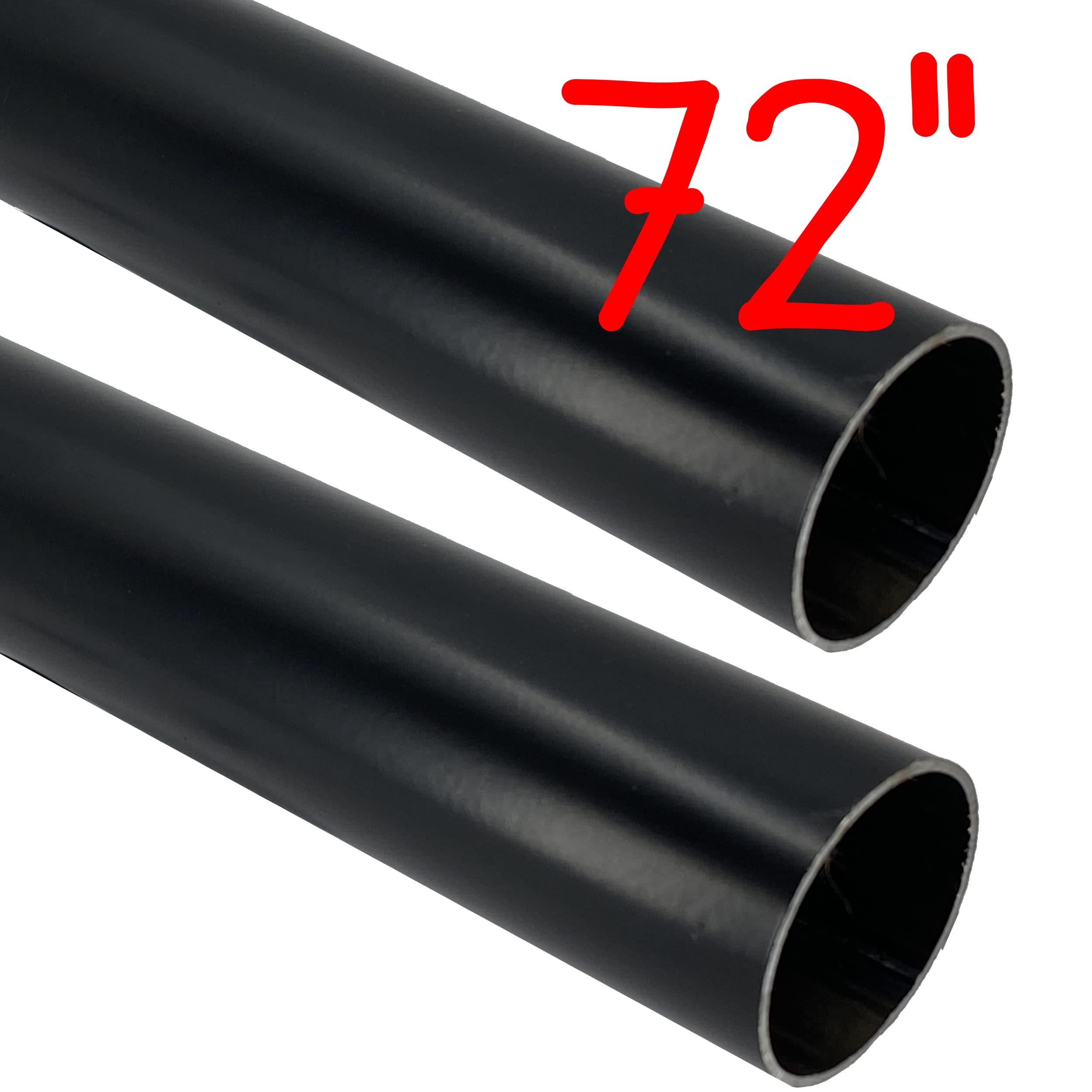 Desunia 72" Heavy Duty Round Closet Rod | 32mm Diameter | Black Clothes Pole | 2 Pack