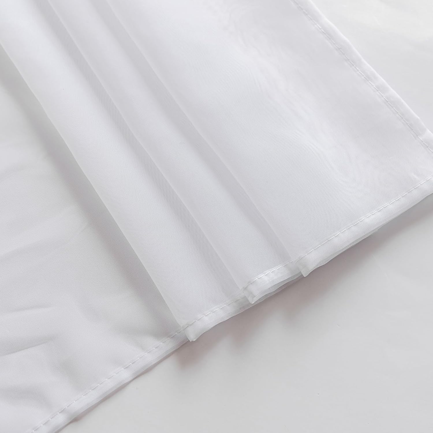 30Ft Extra Long Sheer Window Scarf Valance - 37W x 360L 1 Panel, White Sheer Draping Fabric for High Ceiling, Wedding Arch Backdrop, Party Stage, Photography,Bed Canopy,Living Room Bedroom Decor